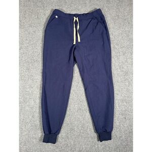 Figs Navy Blue Sweatpants with Cream Drawstring